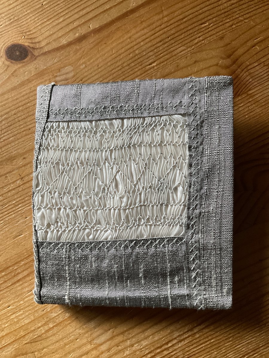 Hand Smocked Pewter Silk Needlecase