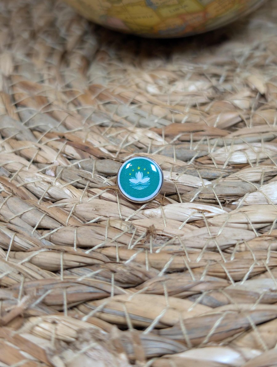 Macau Flag Map Pin – Asia Travel Map Push Pin for Wooden Maps, Macau Map Marker