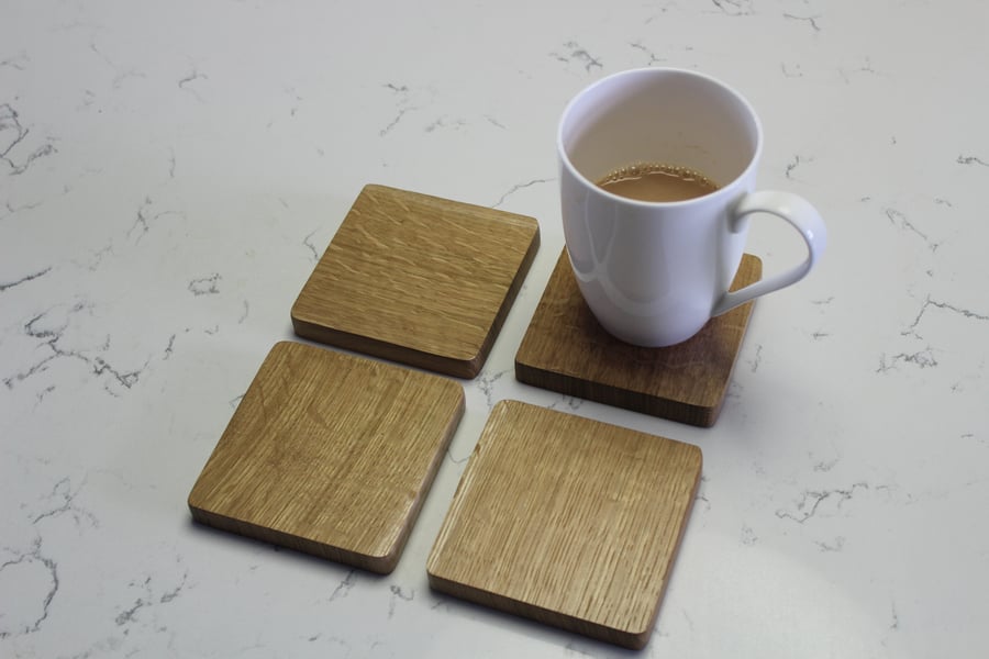 Handcrafted Oak Coasters