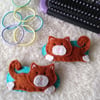 Ginger cat toddler hair clips