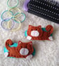 Ginger cat toddler hair clips - Image 1