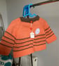 Girls Orange and Brown cardigan Age 3 - 6 months