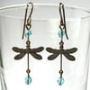 Brass Dragonfly Earrings