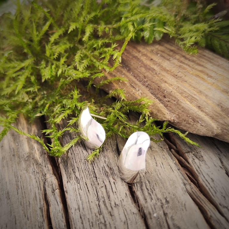 Sterling silver organic earrings