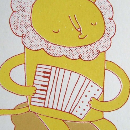 Accordion and Lion - Original Screen-print