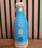 Seaside themed yarn wrapped bottle