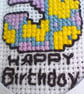 Handmade Cross Stitch 5th Birthday Card Featuring Colourful Embroidered  - Image 4