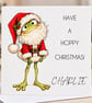 Personalised Funny Frog Christmas Card - Hoppy Christmas - Cute Santa Frog Card 
