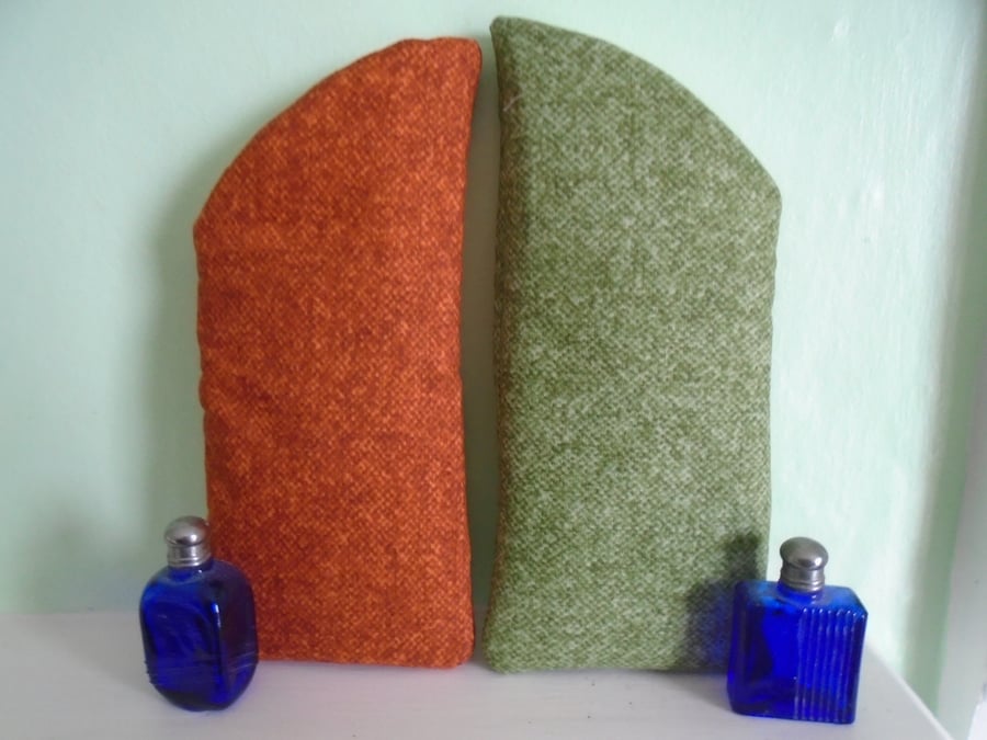 Pack of 2 Green & Orange Cotton Glasses Cases 