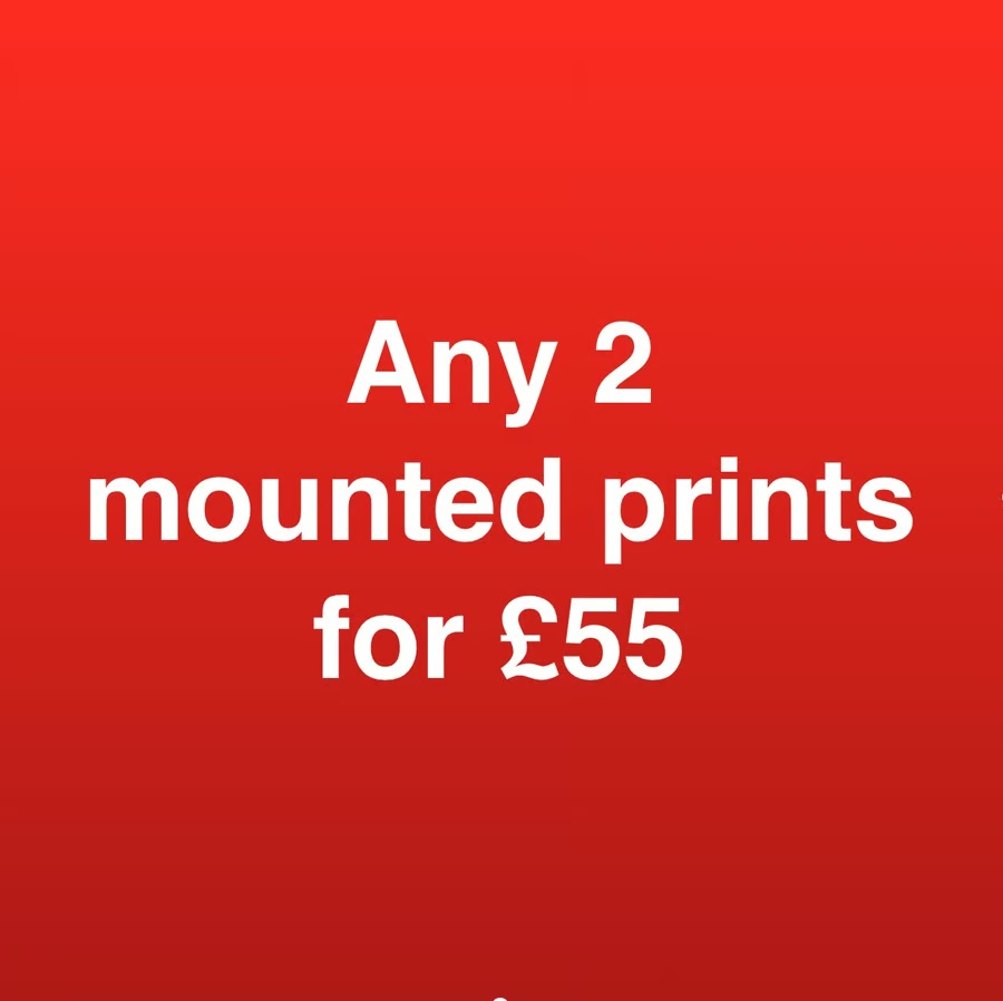 ANY 2 mounted prints for fifty five pounds FREE DELIVERY