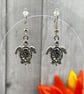 Silver Turtle Charm Earrings. Hypoallergenic. Gift for Her. Nature Earrings.  