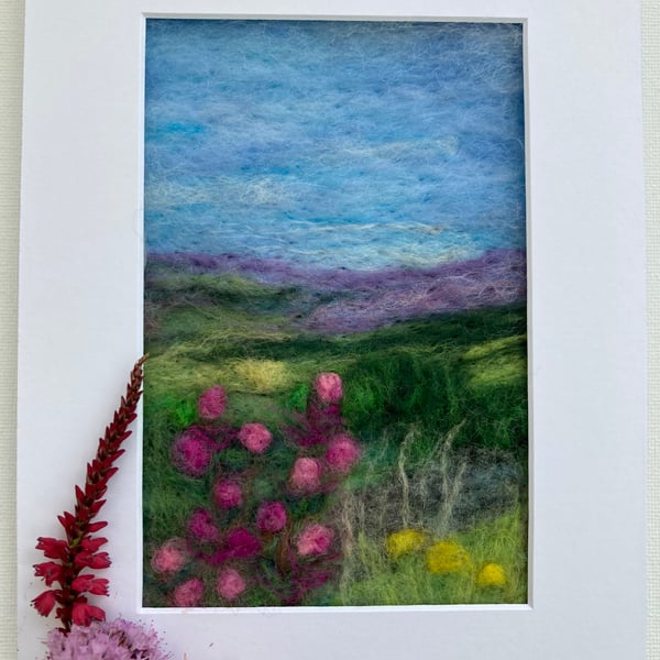 Felted picture Rosebay Willowherb 