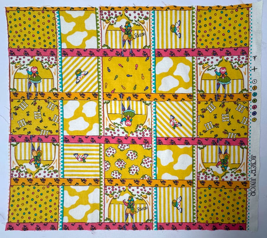 Fat Quarter fun stilt whimsical boy and girl 100% cotton reclaimed fabric