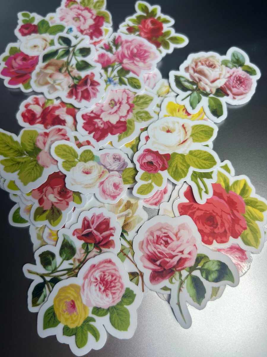 Vintage Rose And Mixed Flower Stickers