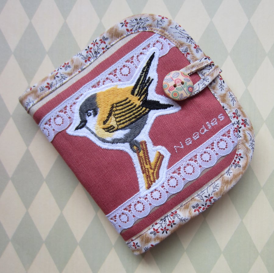 Embroidered Bird Needle Case