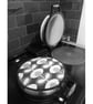 Aga Hob Lid Mat Pad Cover Single Loop Surface Saver Baking Cupcakes Pink Black - Image 2