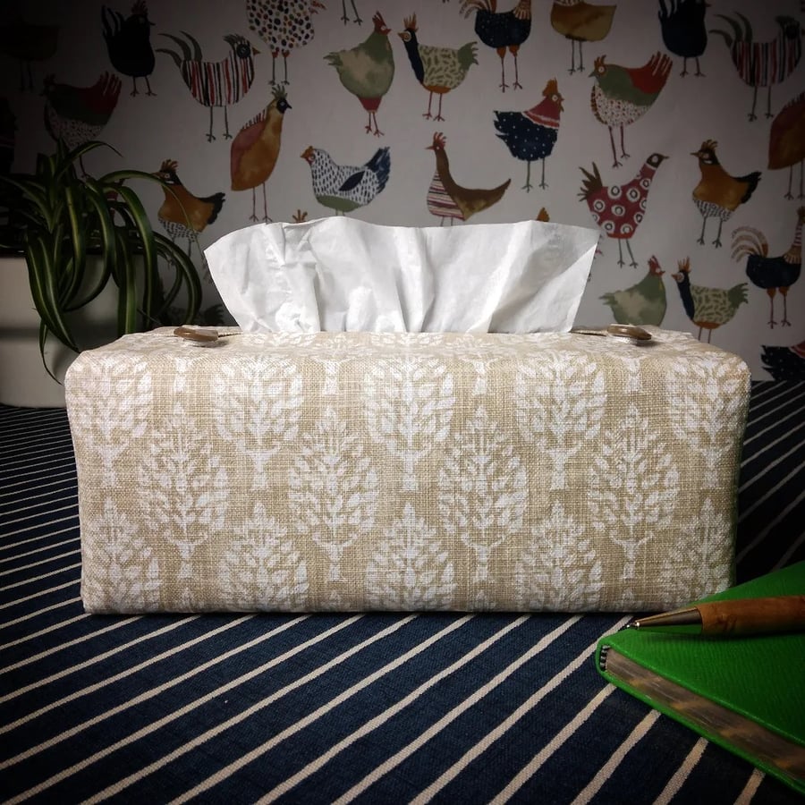 Rectangle Tissue Box Cover - Poplar Trees on Wheat