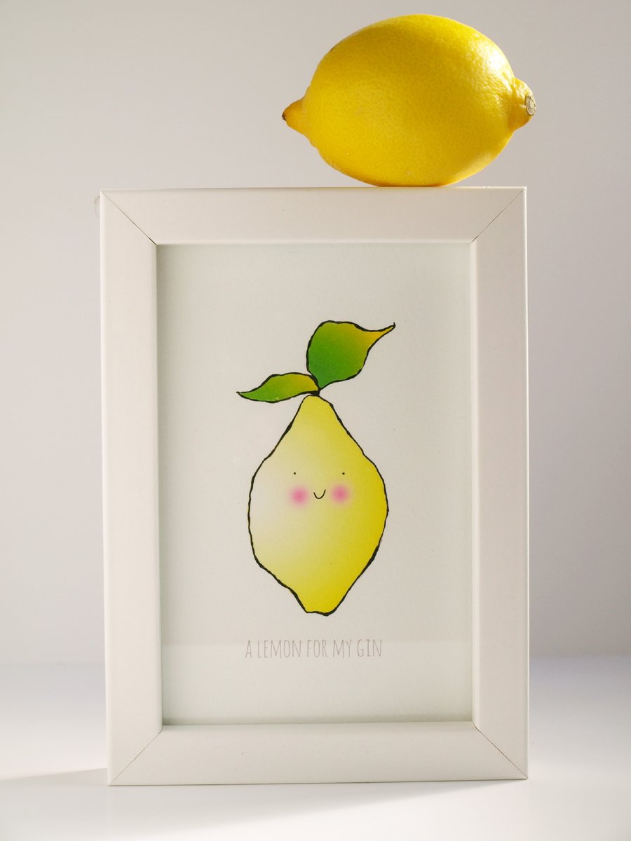 A lemon for my gin print