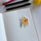 Handmade Daffodil Cross Stitch Sticker - Sensory Fidget Patch - Anxiety ADHD