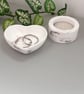 Taupe & White Marbled Small Heart Trinket Dish - Image 4