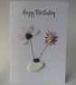 Sea Glass & Sea Shell Flowers in Pot Happy Birthday Card C428