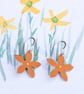 Orange wildflower earrings - Image 1