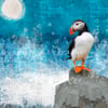 Puffin mixed media art print
