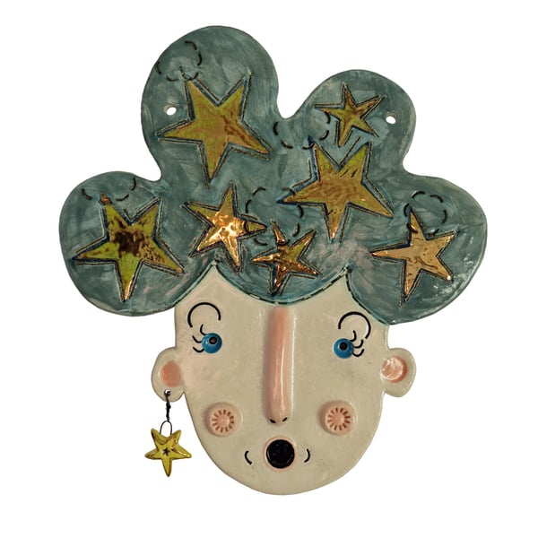 Lucky Star, wall art, ceramic