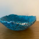Turquoise bonbon dish. Recycled paper decorative eco friendly sustainable home