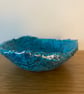 Turquoise bonbon dish. Recycled paper decorative eco friendly sustainable home