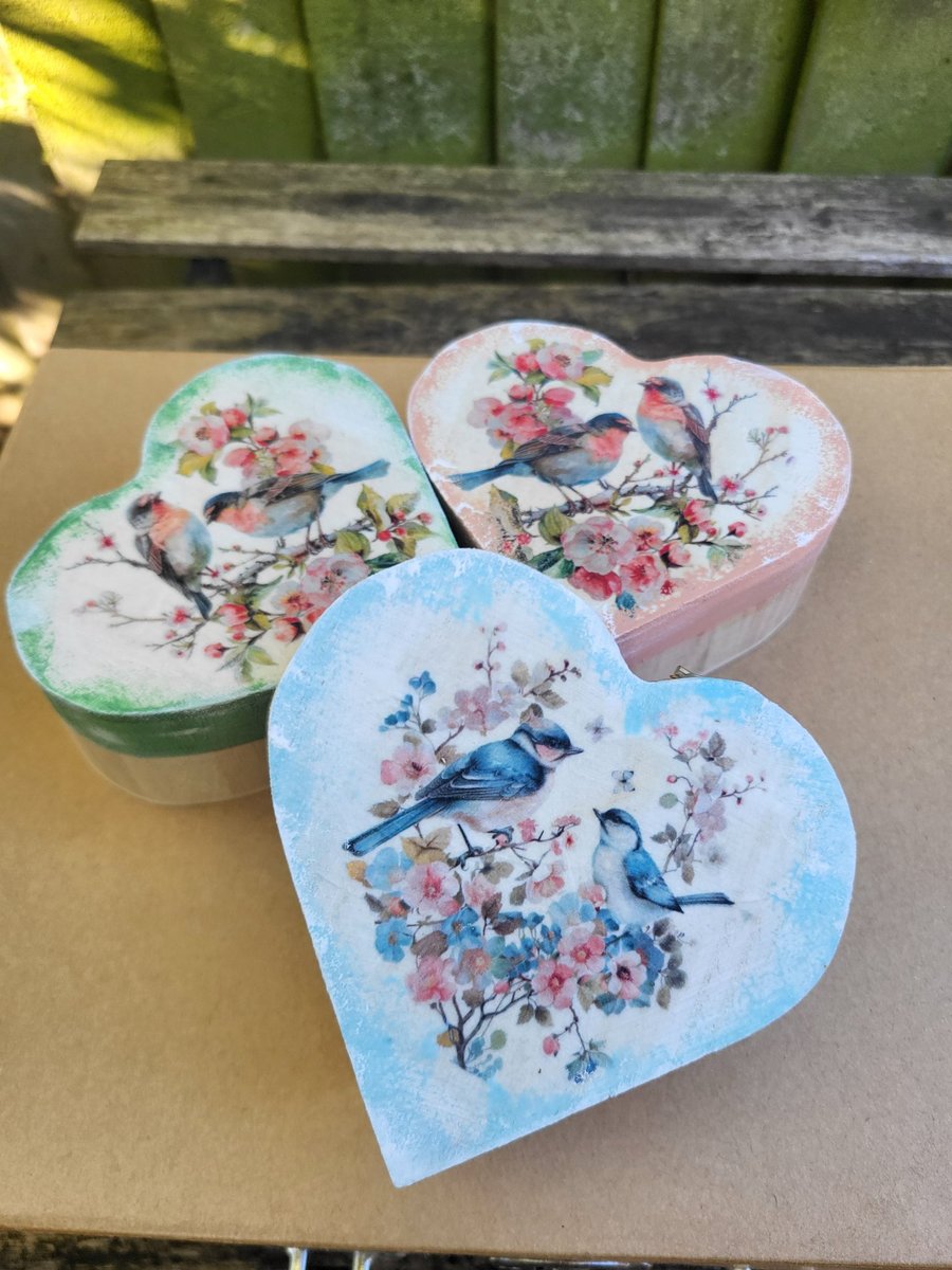Heart Wooden Keepsake Box - Cottagecore Decor-small Gift box