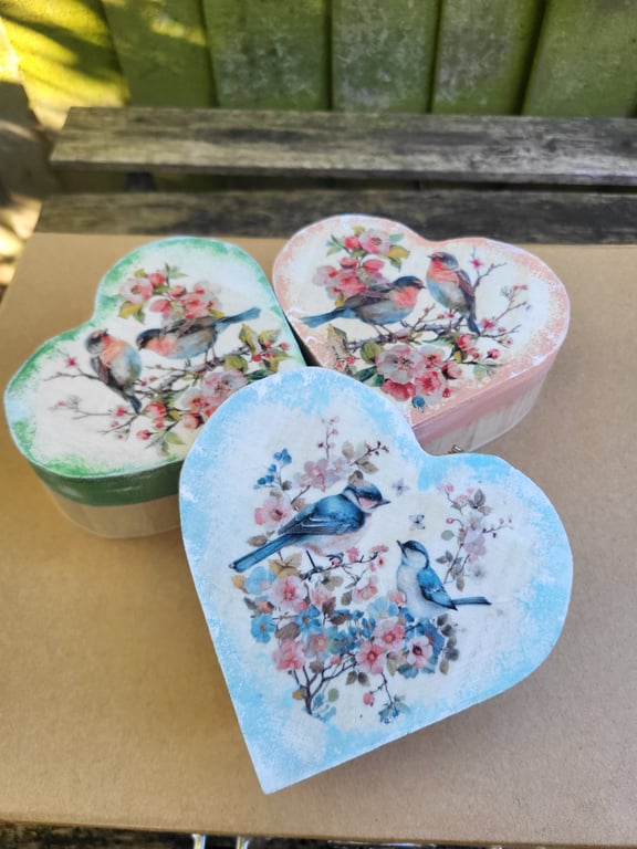 Heart Wooden Keepsake Box - Cottagecore Decor-small Gift box