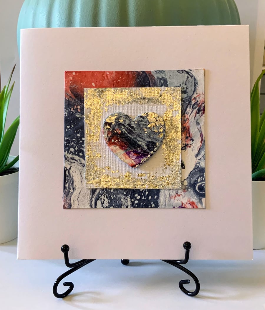 Wood Heart Occasion Card.