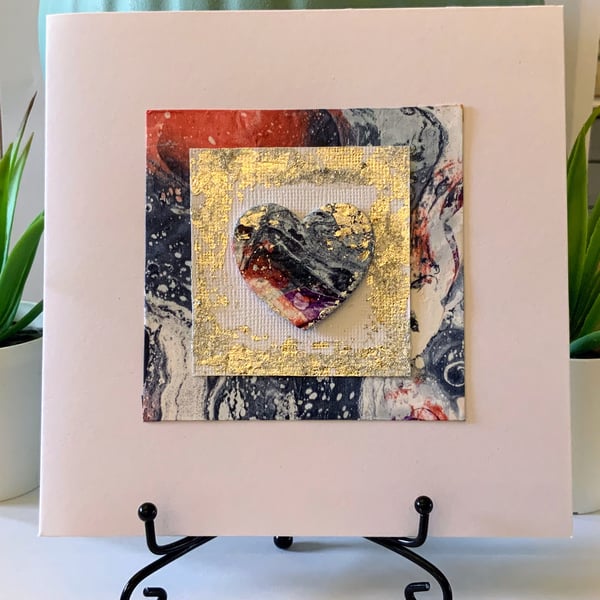 Wood Heart Occasion Card.
