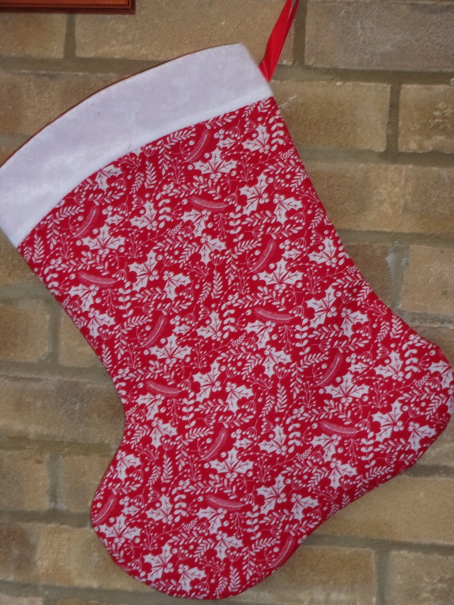 Red & White Christmas Stocking
