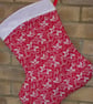 Red & White Christmas Stocking - Image 1