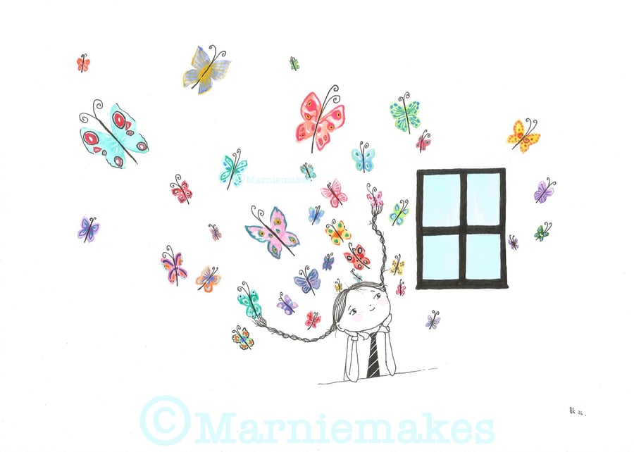 A Butterfly Mind - A5 Giclee print 