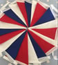 Red,white & blue cotton fabric bunting wedding,party flags - Image 1