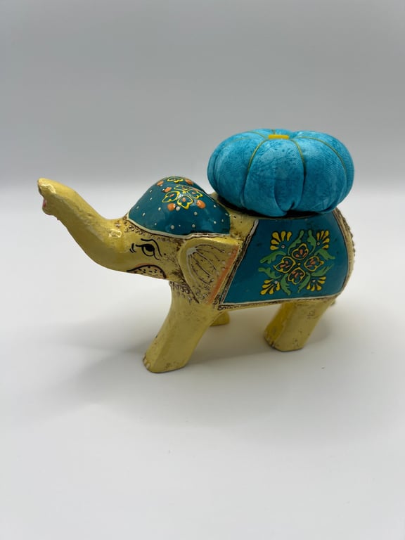 Vintage Elephant Pin Cushion - Turquiose