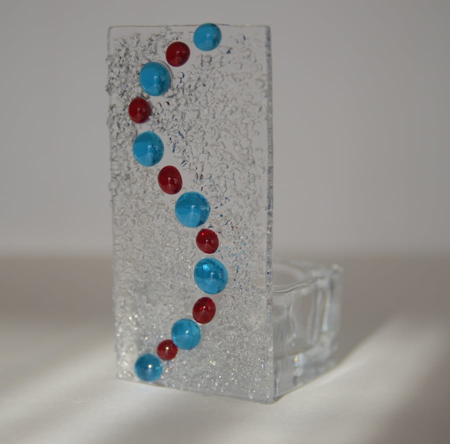 Fused glass tealight holder