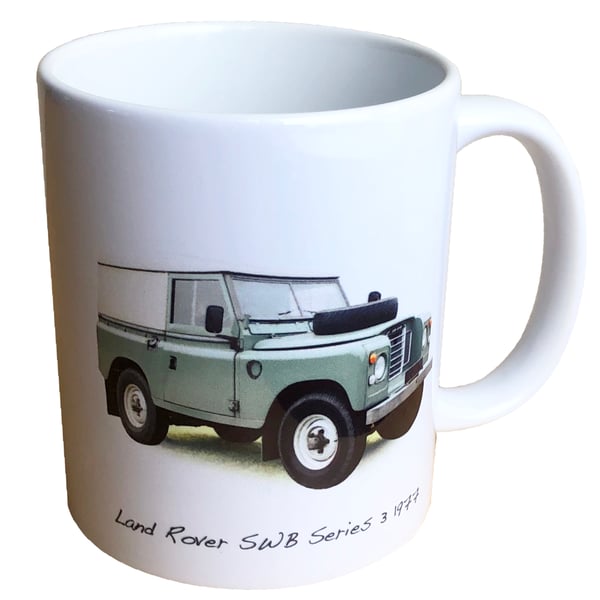 Land Rover SWB Series 3 1977 - 11oz Ceramic Mug - The Farmer's Friend
