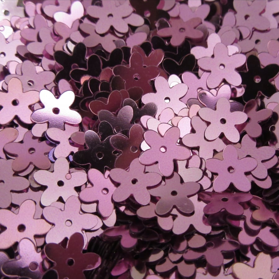 Metallic Pink Flower Sequins