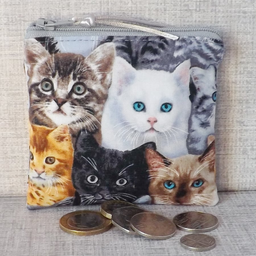 Coin purse, small purse, cats.