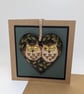 Owl handmade greetings card with pyrography owls keepsake for anniversary