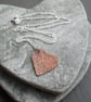 Vintage Copper Small Heart Pendant With Sterling Silver Chain - Image 1