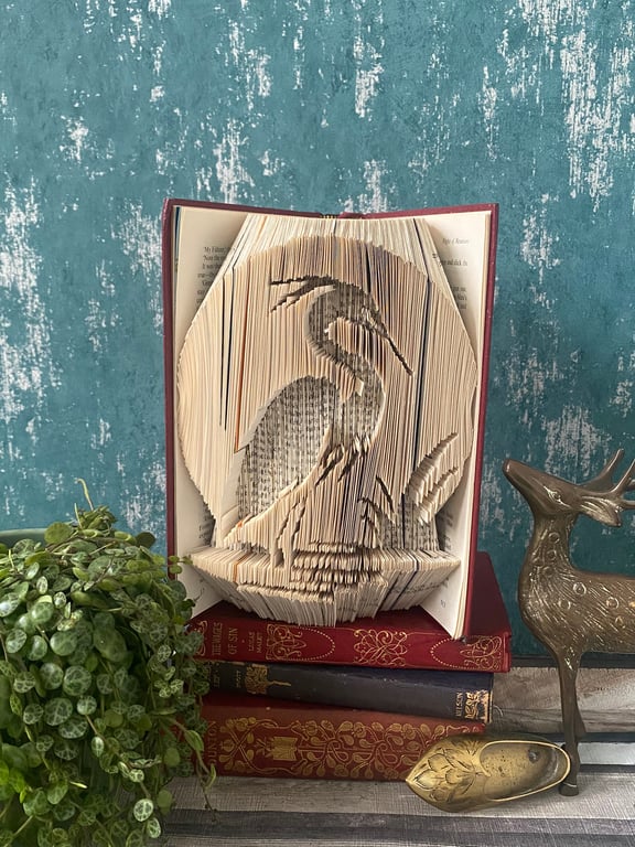 Stork, Bird Book Folded Art 