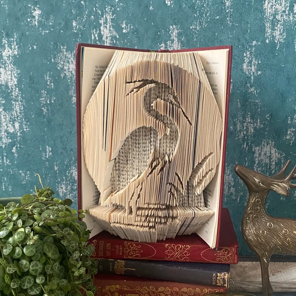 Stork, Bird Book Folded Art 
