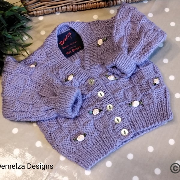 Baby Girls Lilac Flower Cardigan 3-9 months size