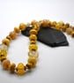 yellow polka dot lampwork glass necklace - Image 3