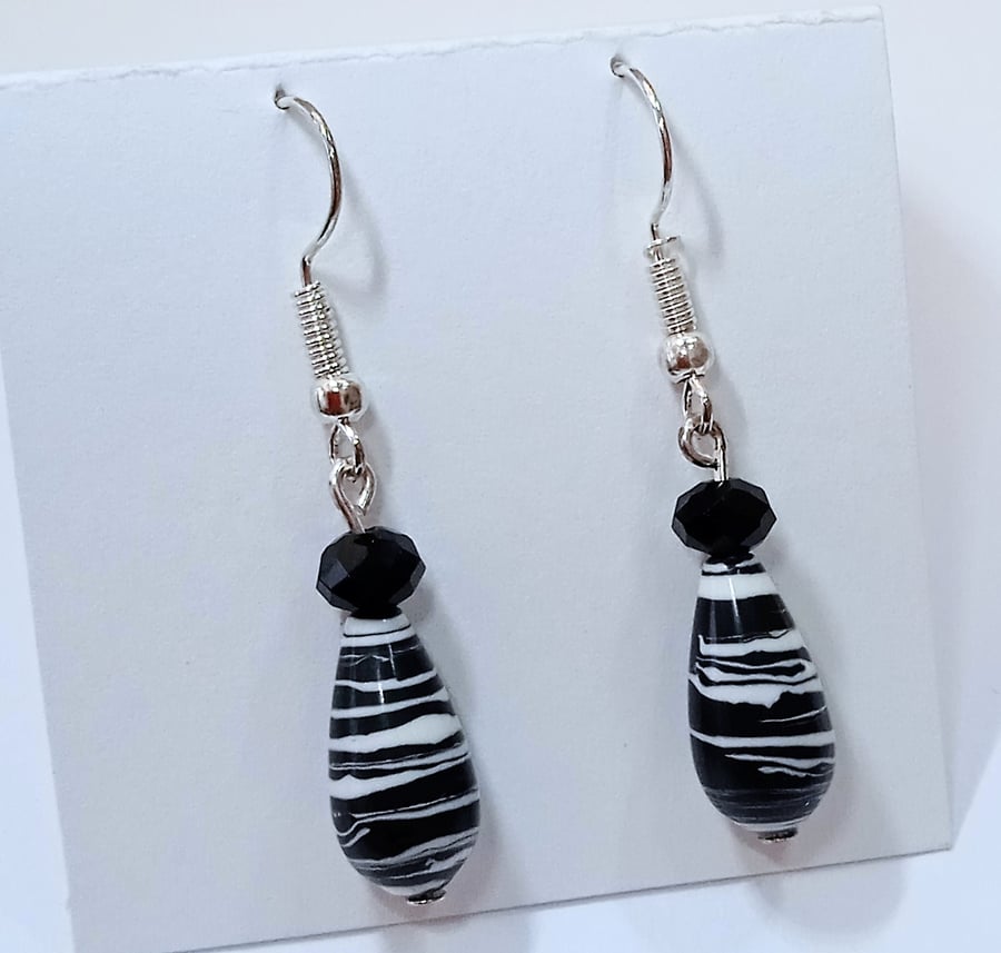 Striped Agate Earrings (5) - UK Free Post